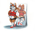 Corgi Girl in Mirror by hollyandhoney