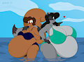 Rosalina and Gabby in the Water