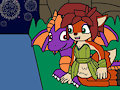 Spyro and Elora by the fireworks