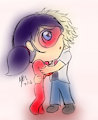 Adrien hugging Ladybug