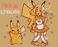Pikachu and Pikachan by niceglitch