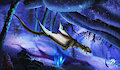 Flying around the night forest
