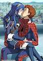 Commission Loverlasyspunk - Spiderman x Lucina kiss