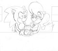 Sonic and Sally at dinner sharing a milkshake ^_^
