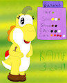 (OC) Banana The Yoshi Reference Sheet With Bio