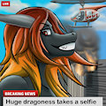 Huge dragoness takes a selfie