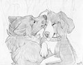 Affectionate doggies by PaperWings
