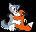 Azu and Random Fox Kiss :3 by AzurelHusky