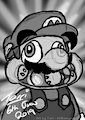 BW Sketch - Mario