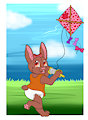 Amy flying her Kite -By LuccaKitten-