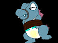 Totodile in a wet diaper by Adlod