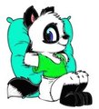 Pandr Pandafox leaning on pillow colored