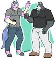 Friendly Banter, Commission by Houndgrey by FusionH0ss