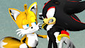 Tails x Shadow(?) by Silentgnome