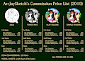 Commission Pricing Sheet! (UPDATED) by ArrJayAfterDork