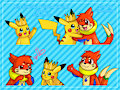 [Commission] Pikachu and Buizel Telegram Stickers
