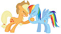 AJ & RD Hoof Wrestling Vector by tomfraggle