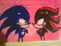 my 1st sonic and shadow drawing XDD