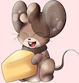 A little mousey and his cheese!~ ^w^