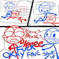 unfinished red/blue comic