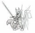 Arche in Combat [Sketch] by LadyFuzztail
