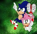 Sonic and Amy Rose, looking at the sky by TechPepsi