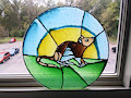 Faux Stained Glass Rat