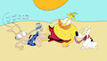 Rocko and heffer on the beach