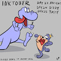 Inktober days 23-25: "Ancient, Dizzy Tasty!" by FerretWilliams
