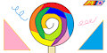 Inktober #29: Rowdy Rainbow Large Lollipop