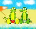 [Bday Gift] Jolly and Croc on the beach.