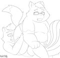Diaper Sitting (Commissioned LineWork) by FurWolfy