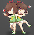 pokemon twins by furrychrome