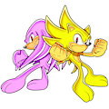 Bare Super Sonic and Super Knuckles