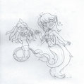 Oceana and Mermaid Lunette Sketch