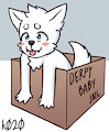 Derpy White Wolf in a Box