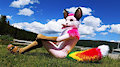 Pink Candy Fox spitting pretty. by Mountainbluefoxjoe