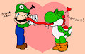 yoshi lick luigi love