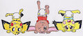 Bunny N Pichu Headstands by DanielMania123