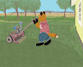 Randy Fox Mowing the Grass - Clothed Version