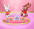 Tea Party Bunnies -By ConejoBlanco-