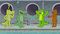 Croc and Bert meet Mango and Brash by BearsFlush