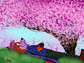Kaiketsu Mike watches cherry blossoms by MikeTheFox99