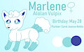 Marlene the Alolan Vulpix Ref