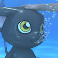 [3D] BlackGatomon getting a pat on the head underwater