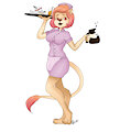 Waitress Lioness for BurgerKitty by CrystalShards