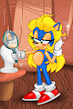 Sonic tries on his wig