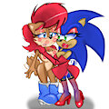 Sonic Crossdress kisses Sally Breezie style