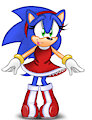Sonic in Amy outfit TSR style by ClassicSatAmSonic