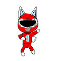 Red ranger kid cat by 59pyragon